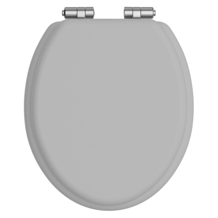 Heritage Soft Close Toilet Seat with Chrome Hinges Dove Grey TSDGR101SSC