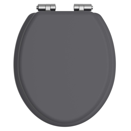 Heritage Soft Close Toilet Seat with Chrome Hinges Graphite TSGRA101SSC