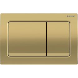 Geberit Alpha01 Square Dual Flush Plate - Brass 115.055.QE.1