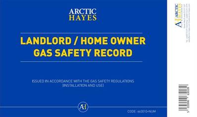 Arctic Hayes Landlord/Owner Gas Safety Record Pad (25Pk) 663010-NUM