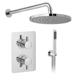 Vado DX Celsius 2 Outlet Thermostatic Shower Set Square Back Plate DX-172251-CELSQ-CP