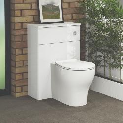 Newland 600mm WC Unit Including Worktop (No Cistern) White Gloss