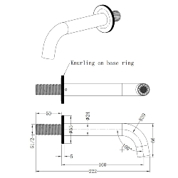 Abacus ISO PRO Bath Spout Matt Anthracite TBTS-446-3802
