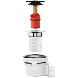 Wirquin Nano 6.7 Quick Clac All-in-One Basin Waste & Trap Black 30724237