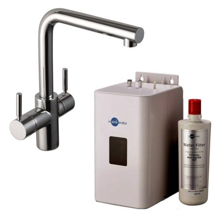 InSinkErator 3N1 L Shape Instant Boiling Hot & Cold Water Tap with Tank & Filter Chrome