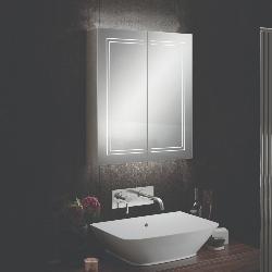 HIB Edge 60 LED Illuminated Aluminium Mirror Cabinet 49500