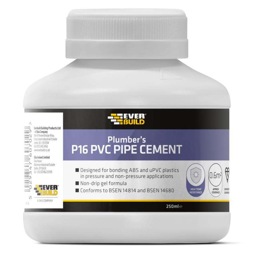 Everbuild P16 Plumbers PVC Pipe Cement 250ml
