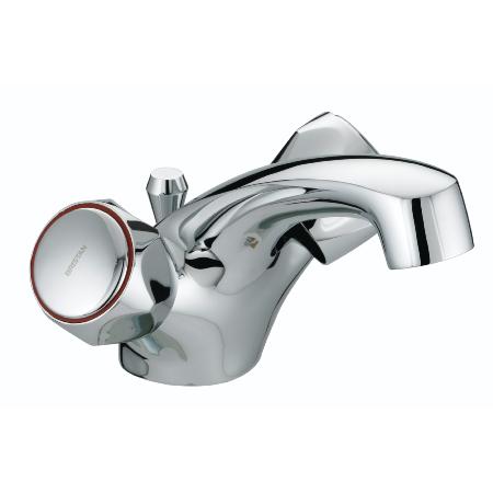 An image of Bristan Club Dual Flow Basin Mixer With Pop Up Waste with Metal Heads Chrome VAC...